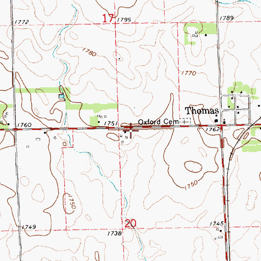 Topographic Map of Township of Oxford, SD