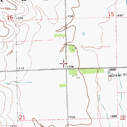 Topographic Map of Township of Castlewood, SD