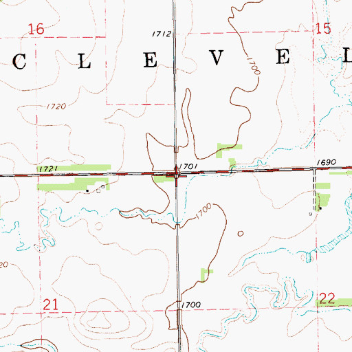 Topographic Map of Township of Cleveland, SD