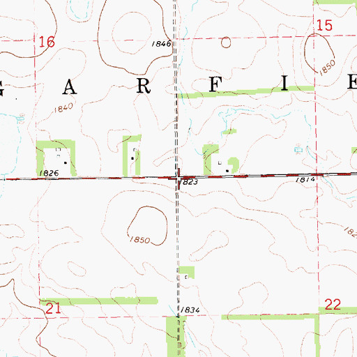 Topographic Map of Township of Garfield, SD