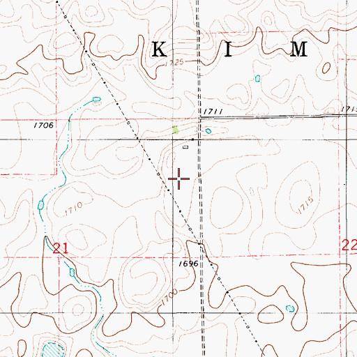 Topographic Map of Township of Kimball, SD