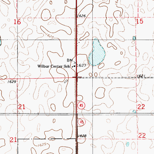 Topographic Map of Township of Wilbur, SD