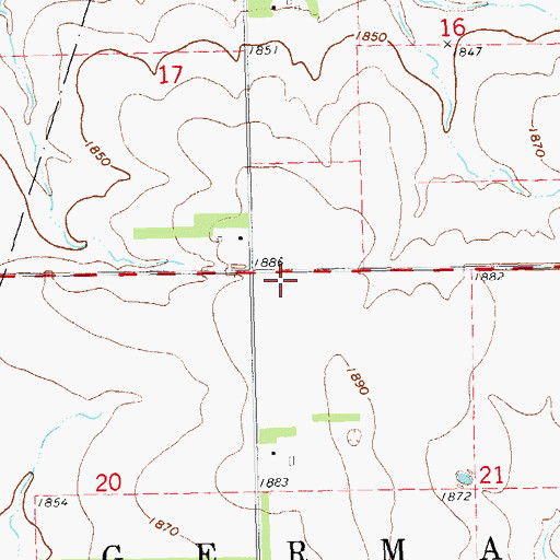 Topographic Map of Township of Germantown, SD