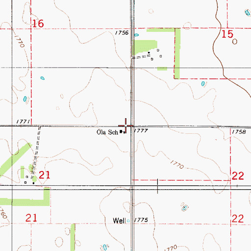 Topographic Map of Township of Ola, SD