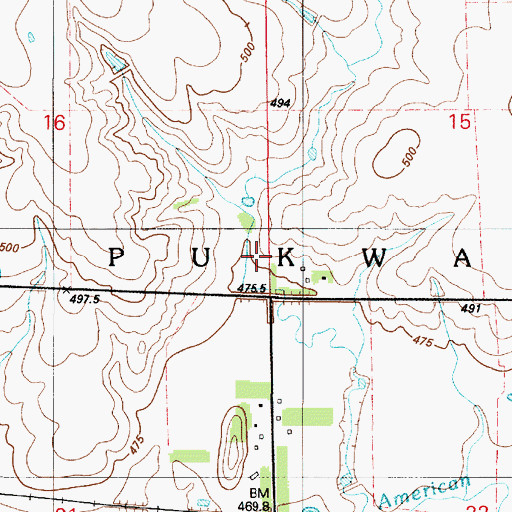 Topographic Map of Township of Pukwana, SD