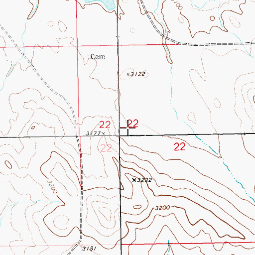 Topographic Map of Township of Lone Tree, SD