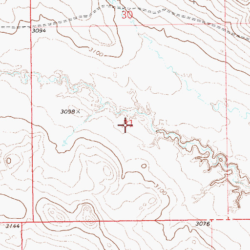 Topographic Map of Township of Granger, SD