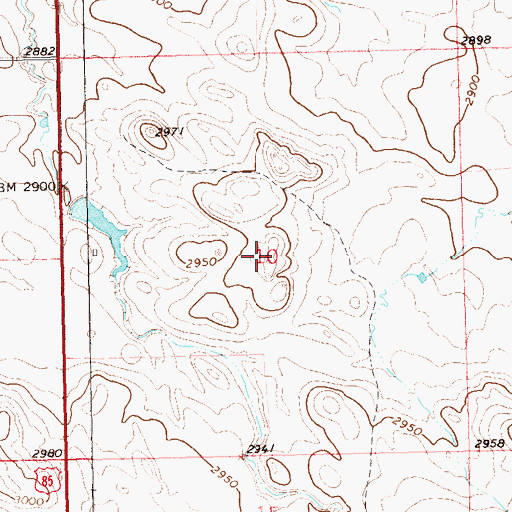 Topographic Map of Township of Calmar, SD