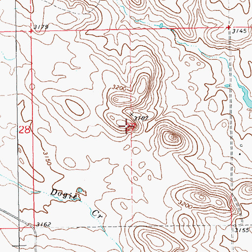 Topographic Map of Township of Pleasant Valley, SD