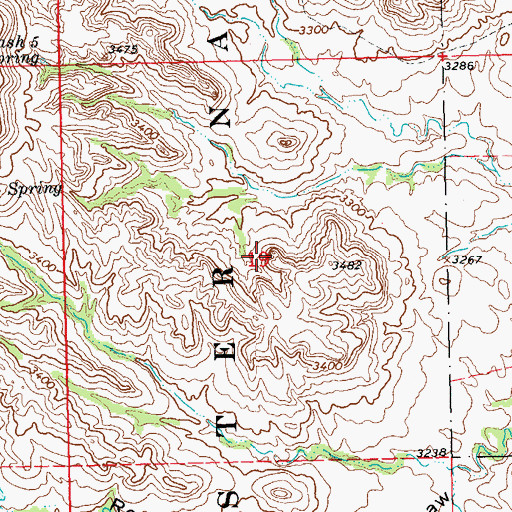 Topographic Map of Township of Slim Buttes, SD