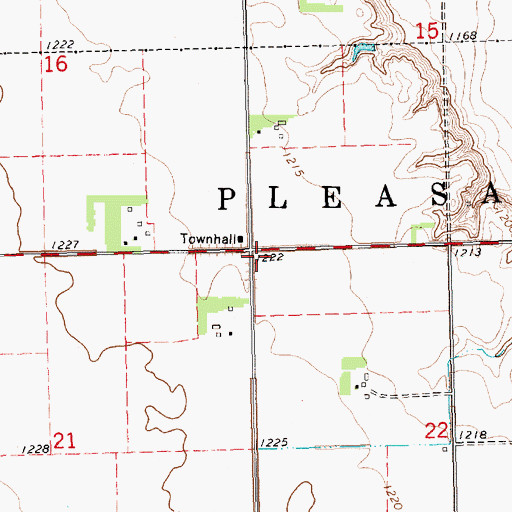 Topographic Map of Township of Pleasant Valley, SD