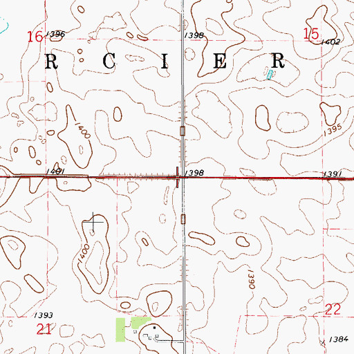 Topographic Map of Township of Mercier, SD