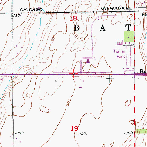 Topographic Map of Township of Bath, SD