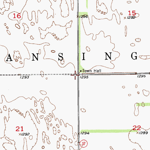Topographic Map of Township of Lansing, SD