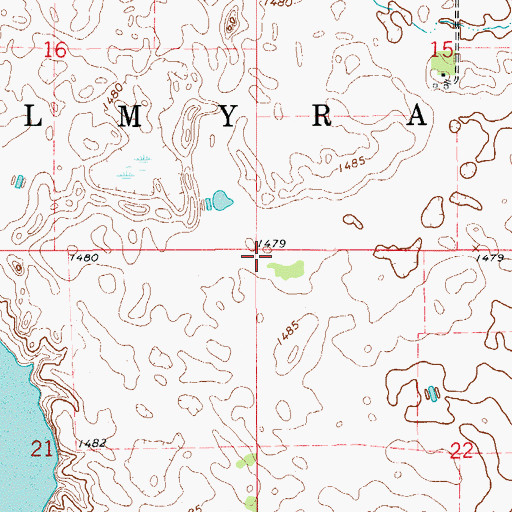 Topographic Map of Township of Palmyra, SD