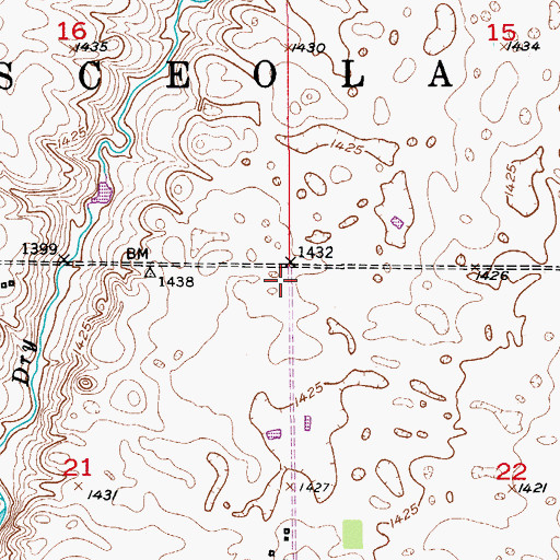 Topographic Map of Township of Osceola, SD
