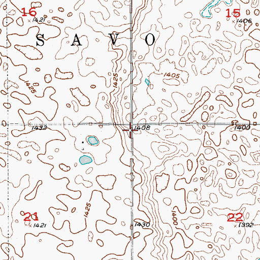 Topographic Map of Township of Savo, SD