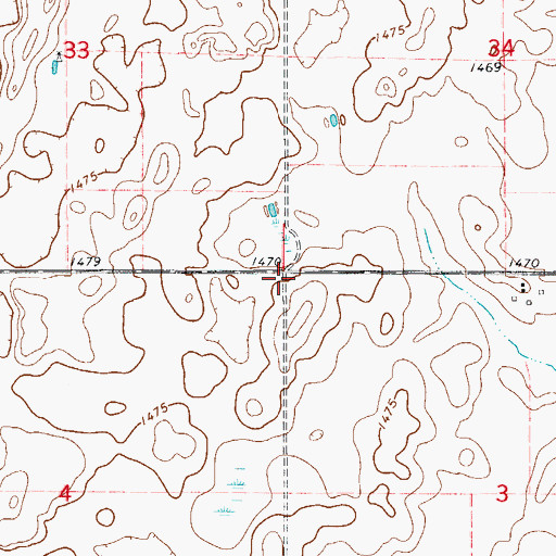 Topographic Map of Township of Allison (historical), SD