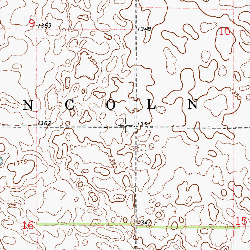 Topographic Map of Township of Lincoln, SD