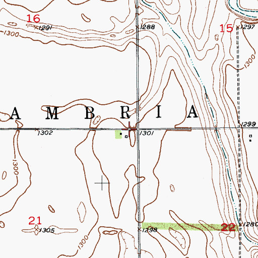 Topographic Map of Township of Cambria, SD