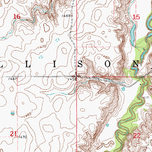 Topographic Map of Township of Allison, SD