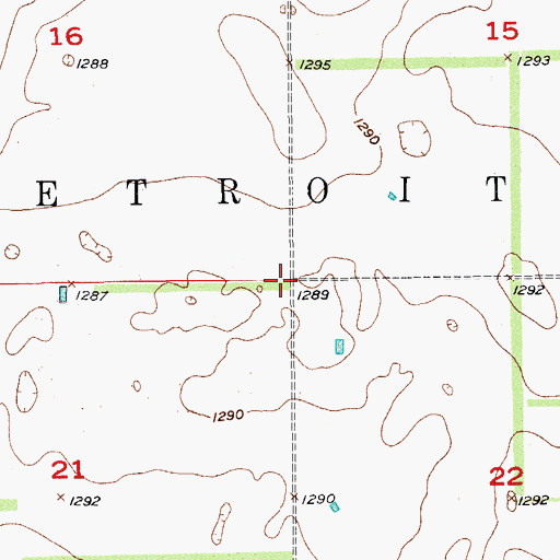 Topographic Map of Township of South Detroit, SD