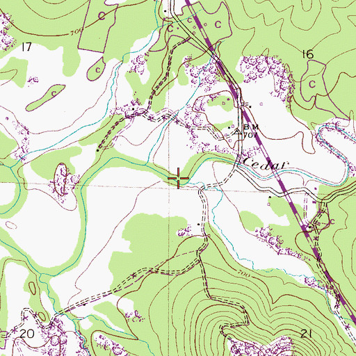 Topographic Map of Sibley Creek, AL