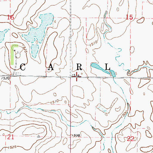 Topographic Map of Township of Carl, SD