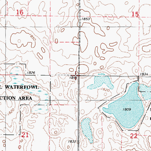 Topographic Map of Township of Bauer, SD