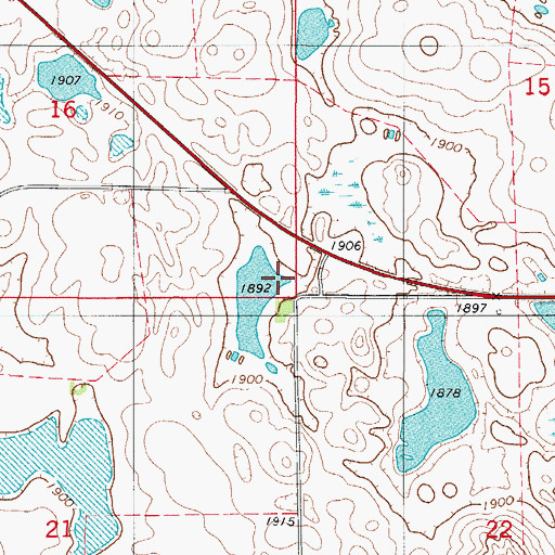 Topographic Map of Township of Arena, SD