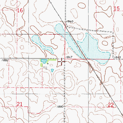 Topographic Map of Township of Hillsview, SD
