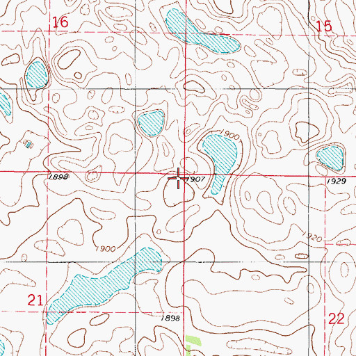 Topographic Map of Township of Cleveland, SD