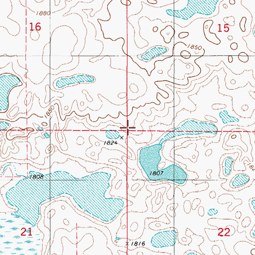 Topographic Map of Township of Dewey, SD