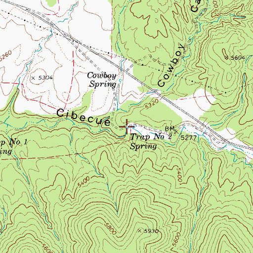 Topographic Map of Trap Number Two Spring, AZ