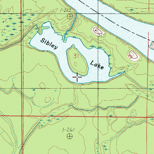 Topographic Map of Sibley Lake, AL