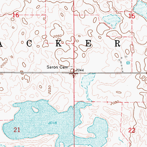 Topographic Map of Township of Wacker, SD