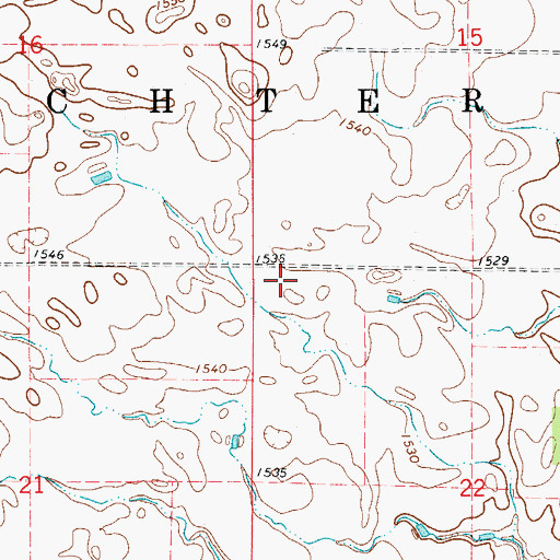 Topographic Map of Township of Wachter, SD
