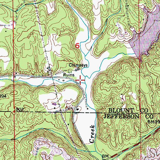 Topographic Map of Sibleyville Creek, AL