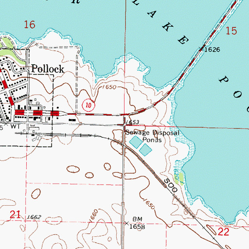 Topographic Map of Township of Pollock, SD