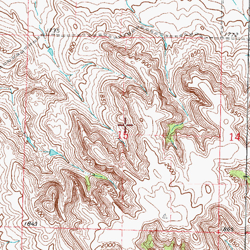 Topographic Map of Township of LaGrace, SD