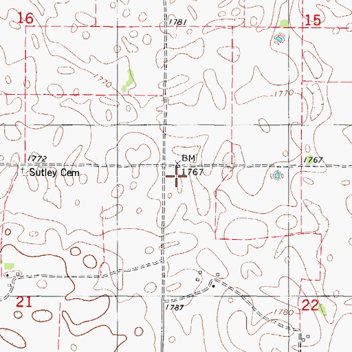 Topographic Map of Township of Thompson, SD