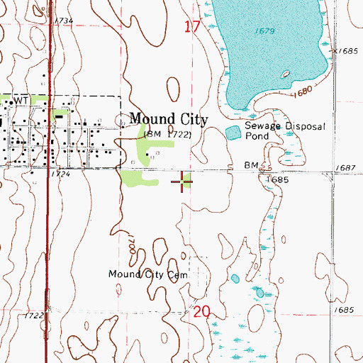 Topographic Map of Township of Mound City, SD