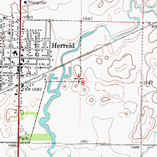 Topographic Map of Township of Herreid, SD