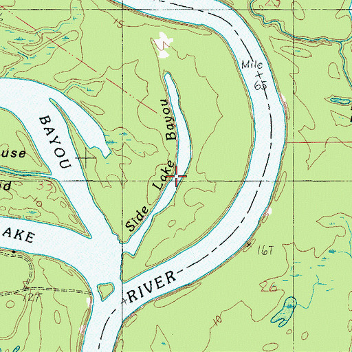 Topographic Map of Side Lake Bayou, AL
