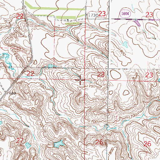 Topographic Map of Township of Grand Crossing, SD