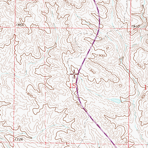 Topographic Map of Township of Hillside, SD