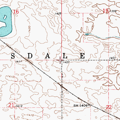 Topographic Map of Township of Hillsdale, SD