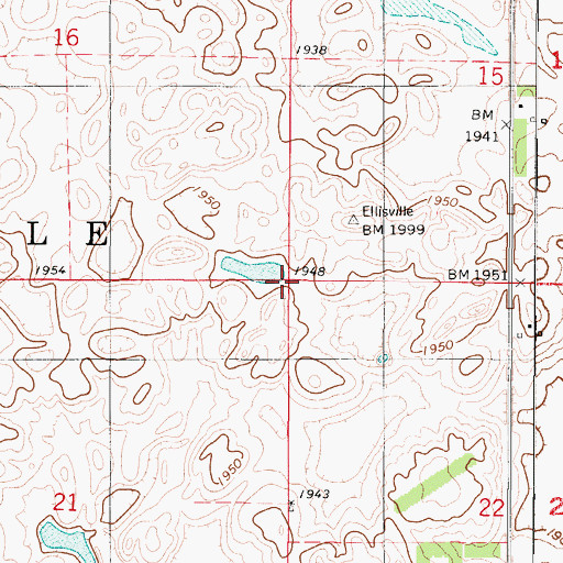 Topographic Map of Township of Ellisville, SD