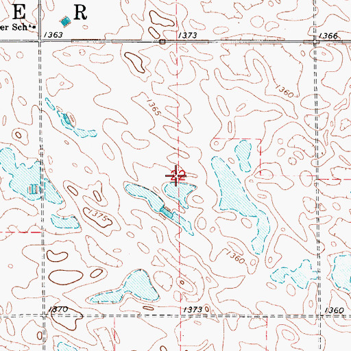 Topographic Map of Township of Eatondale, SD