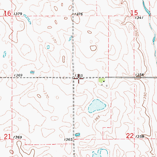 Topographic Map of Township of Wesley, SD